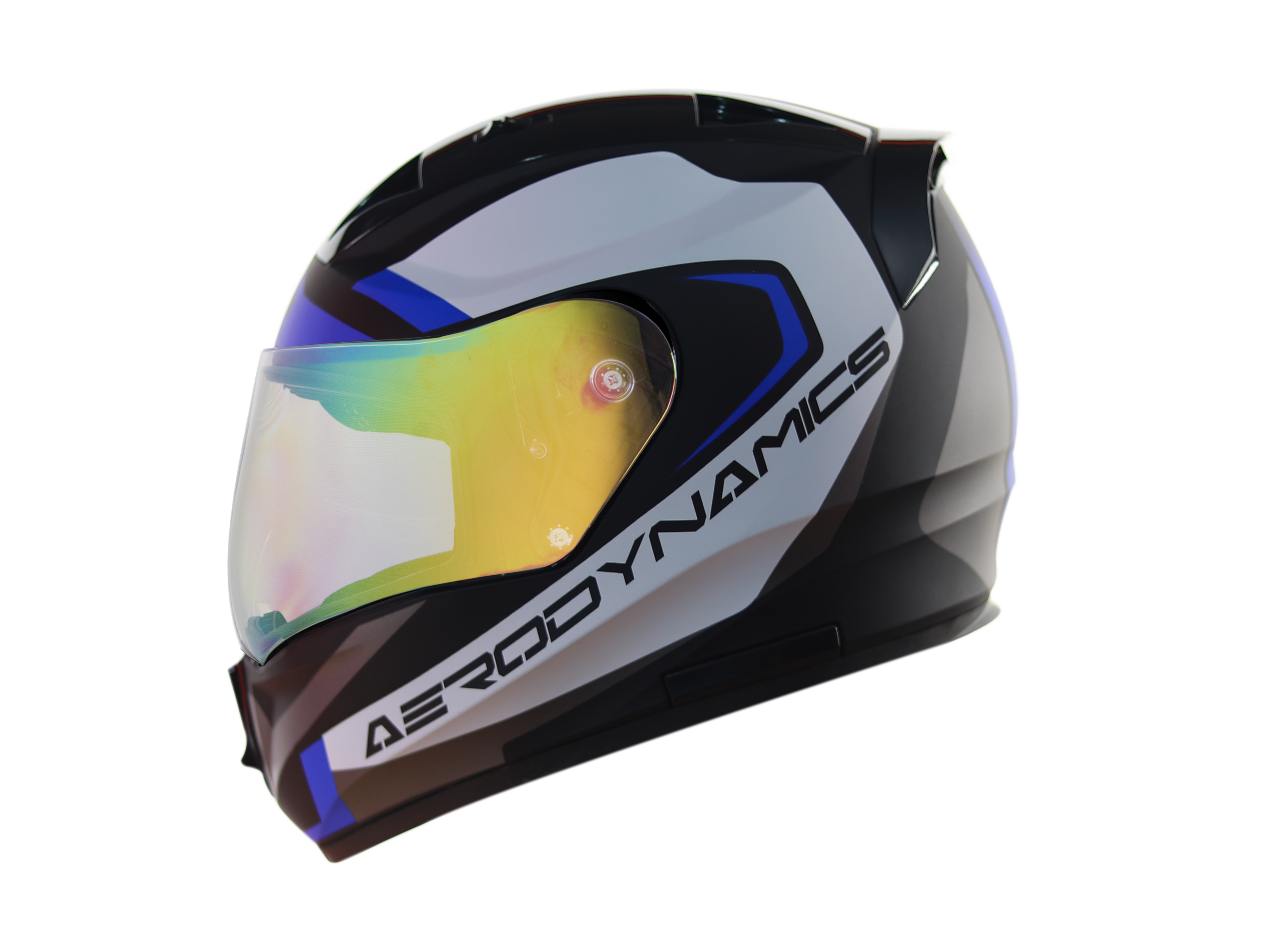 SA-1 Aerodynamics Mat Black With Blue(Fitted With Clear Visor Extra Gold Night Vision Visor Free)